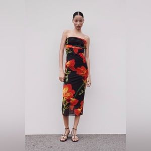 Zara floral bodicon dress